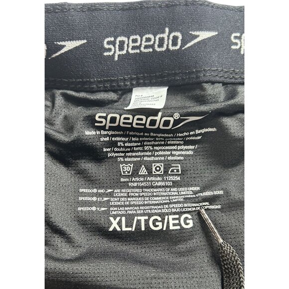 Speedo Tech Volley Swim Trunks Men's XL Black Teal White Ombre Comfort Liner NEW - Picture 9 of 9